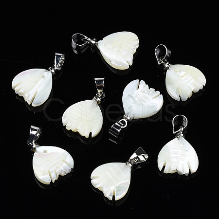 Natural Trochid Shell/Trochus Pendants SSHEL-N027-125-1