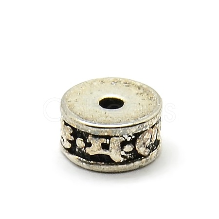 Tibetan Style Alloy Flat Round Spacer Beads TIBEB-O003-04-1