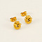 Chunk Letter 304 Stainless Steel Stud Earrings for Women, Real 18K Gold Plated, Letter G, 7.5~8.5x5~10.5mm