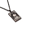 304 Stainless Steel Curb Chain Rectangle with Constellation Pendant Necklaces, Black, Aquarius, 23.62 inch(60cm)