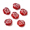 Opaque Lampwork Beads, Rose, Red, 13x8mm, Hole: 1mm, about 58~70pcs/100g