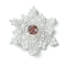 Christmas Handmade Glass Seed Beads, Loom Pattern, Snowflake Pendants, Rosy Brown, 29x28x6mm