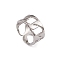 Non-Tarnish 304 Stainless Steel Curb Chains Cuff Rings for Women, Stainless Steel Color, Inner Diameter: 16.8mm