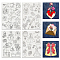 4 Sheets 11.6x8.2 Inch Stick and Stitch Embroidery Patterns, Non-woven Fabrics Water Soluble Embroidery Stabilizers, Mixed Shapes, 297x210mmm