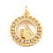 Brass Micro Pave Clear Cubic Zirconia Pendants, Gesture, Real 18K Gold Plated, 21x18x2mm, Hole: 3mm