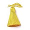 Polyester Tassel Big Pendants, Ice Silk Tassel, Yellow, 50~57x12mm