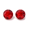 Glass Rhinestone Cabochons, Pointed Back & Back Plated, Faceted, Flat Round, Ruby, 6x4~4.5mm