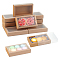 Foldable Paper Drawer Boxes with Clear Plastic Cover, Gift Packaging Case, Rectangle, BurlyWood, 16x9x3.2cm