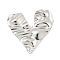 Non-Tarnish Hammered 304 Stainless Steel Pendants, Heart Charm, Stainless Steel Color, 38x36x2mm, Hole: 2mm