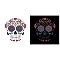 Halloween Theme Removable Temporary Water Proof Tattoos Paper Stickers, Sugar Skull, Cerise, 17x16cm