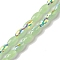 AB Color Plated Electroplate Beads Strands, Imitation Jade, Faceted, Oval, Light Green, 10x6mm, Hole: 1.2mm, about 60pcs/strand, 24.02''(61cm)