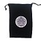 Velvet Tarot Cards Storage Drawstring Bags, Tarot Desk Storage Holder, Constellation Pattern, Black, 175x120mm