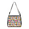 Owl Printed Polyester Shoulder Bags, for Women Bags, Rectangle, Colorful, 28.5x24x7.5cm