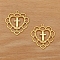 Hollow Heart Cross Alloy  Pendants, Golden, 31x30mm