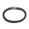 Tarnish Resistant 304 Stainless Steel Chain Bracelets, with Bayonet Clasps, Black, 8-5/8 inch(220mm), 7x7mm