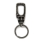 Tibetan Style 316 Surgical Stainless Steel Fittings with 304 Stainless Steel Key Ring, Skull, Antique Silver, 78mm