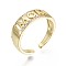 Brass Micro Pave Clear Cubic Zirconia Cuff Rings, Open Rings, Mother's Day Gifts, Nickel Free, Word Mom, Real 16K Gold Plated, US Size 7 1/4(17.5mm)