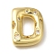 Brass with Cubic Zirconia Pendant, Letter D, Letter D, 21x17x5.5mm, Hole: 4mm