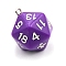 Opaque Acrylic Pendants, 20 Sided Dice Charm, Purple, 27x20x20mm