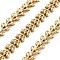 PVD Vacuum Plating 304 Stainless Steel Link Chain, Leaf, Golden, Link: 6x5x2mm