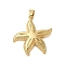 Rack Plating Brass Pendants, Cadmium Free & Lead Free, Long-Lasting Plated, Starfish, Real 18K Gold Plated, 30x29x4.5mm, Hole: 5.5x4mm