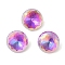 Glass Rhinestone Cabochons, Flat Back & Back Plated, Faceted, Diamond, Heliotrope, 10x5.5mm