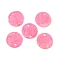 Spray Painted Natural Capiz Shell Connector Charms, Disc, Hot Pink, 15x1.5mm, Hole: 1mm