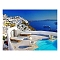 Santorini Scenery DIY Diamond Painting Kit, Including Resin Rhinestones Bag, Diamond Sticky Pen, Tray Plate and Glue Clay, Building, 400x300mm