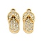 UV Plating Alloy Rhinestone Pendants, Shoes, Golden, 18x9x5.5mm, Hole: 1.8mm