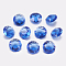 Faceted Glass Rhinestone Charms, Imitation Austrian Crystal, Flat Round, Sapphire, 8x4mm, Hole: 1mm