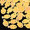 Ornament Accessories, PVC Plastic Paillette/Sequins Charms, Fish, Gold, 8x5x0.3mm, Hole: 0.8mm, about 25000pcs/500g