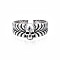 Halloween Skull Alloy Open Cuff Ring for Men Women, Cadmium Free & Lead Free, Antique Silver, US Size 9 3/4(19.5mm)