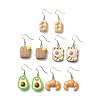 Bread & Fruit Shape Resin Dangle Earring EJEW-JE05061-1
