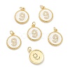 Brass Micro Pave Clear Cubic Zirconia Charms ZIRC-I052-16G-09-1