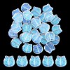 35Pcs Transparent Spray Painted Glass Beads GLAA-YW0001-77-1