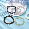 12 Constellation Natural Mixed Gemstone Chip Beaded Stretch Bracelets Sets for Women Men BJEW-JB10264-04-5