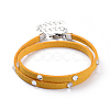 Faux Suede Cord Wrap Bracelets BJEW-JB04413-04-1