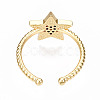 Brass Micro Pave Cubic Zirconia Cuff Rings RJEW-N035-033-NF-3