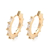 Brass with Cubic Zirconia Hoop Earrings EJEW-G363-09KCG-1