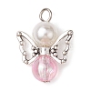 Imitation Pearl Acrylic Pendants PALLOY-JF02624-02-3