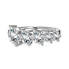 Teardrop Rhodium Plated 925 Sterling Silver Micro Pave Clear Cubic Zirconia Finger Rings for Women RJEW-Q816-05P-2