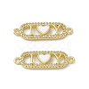 Rack Plating Brass Micro Pave Clear Cubic Zirconia Connector Charms ZIRC-I061-02G-3