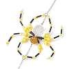 Spider Glass Beaded Hanging Ornaments HJEW-TA00172-01-4