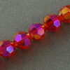 Electroplate Glass Beads Strands X-EGLA-R016-8mm-10-2