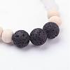 Natural Lava Rock Beads Stretch Bracelets BJEW-JB02959-2