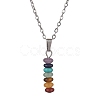 Natural & Synthetic Mixed Gemstone Disc Pendant Necklaces NJEW-JN04623-01-1