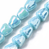 Electroplate Opaque Solid Color Glass Beads Strands EGLA-N006-003-A-4