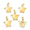 Real 18K Gold Plated Brass Micro Pave Clear Cubic Zirconia Pendants KK-D004-05G-M01-2
