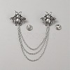 Double Bee Hanging Chain Brooch JEWB-WH0030-19AS-1