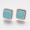 Synthetic Turquoise Stud Earrings EJEW-F139-A04-3